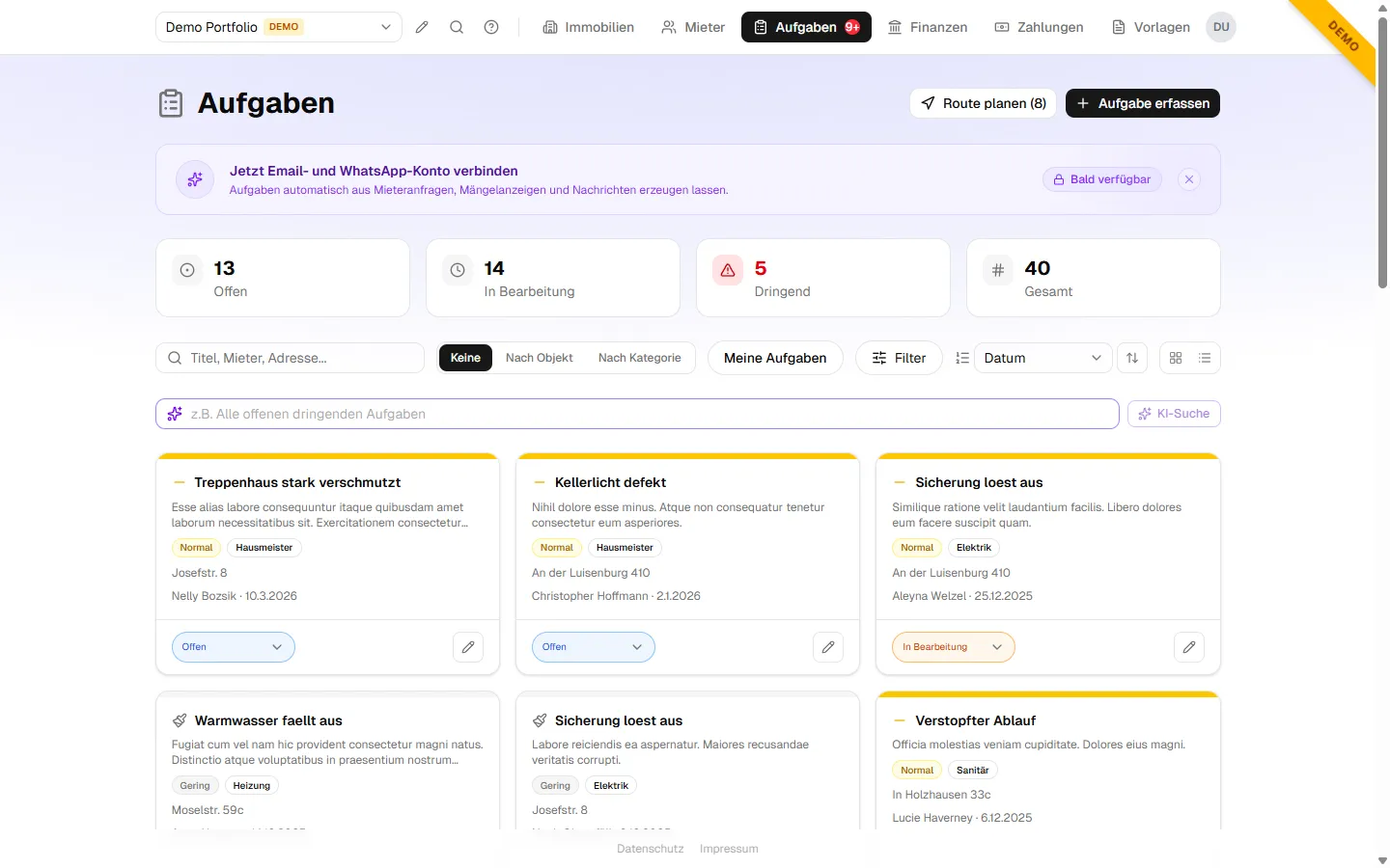 Die neue Aufgaben-Übersicht in verwaltet.ai